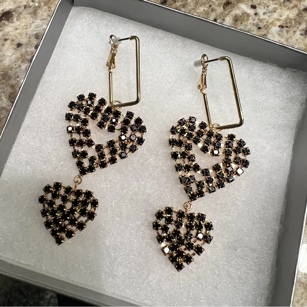 Black Heart Earrings